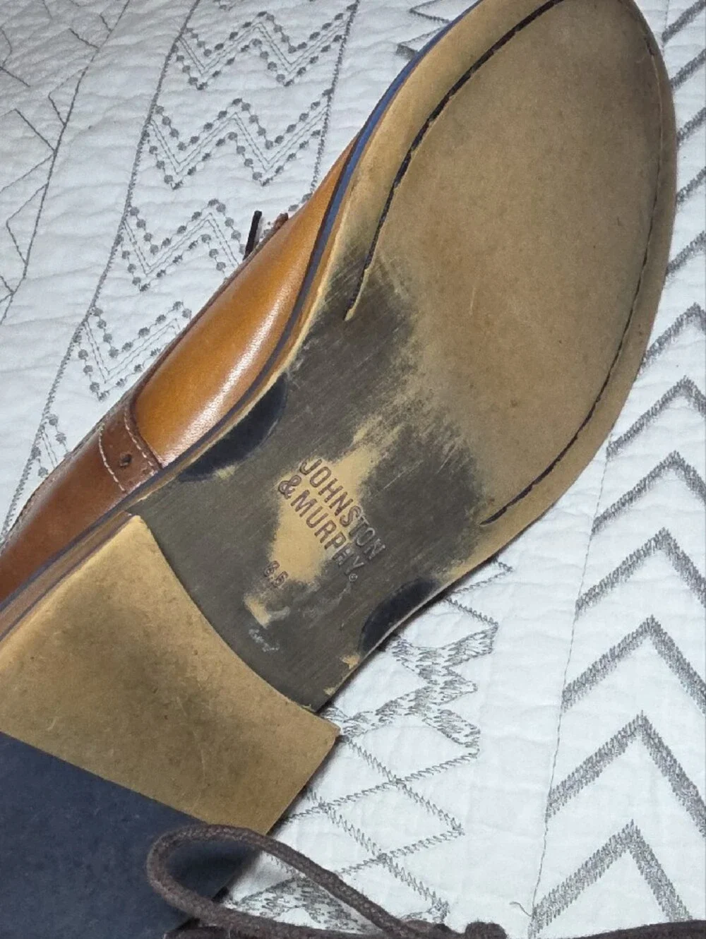 Johnston & Murphy Two-Tone Brown Leather Oxfords